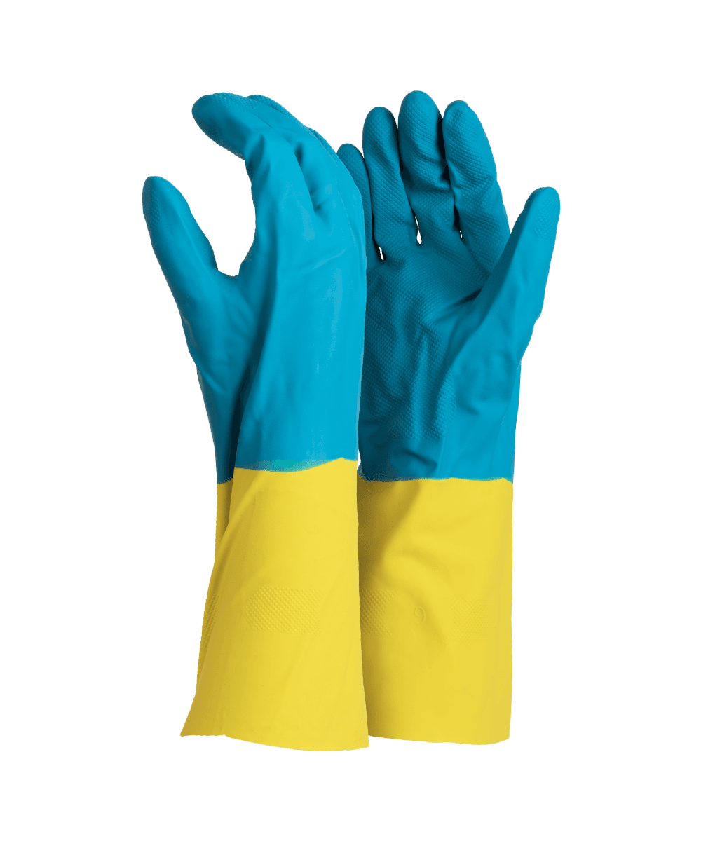 Neoprene Latex Blue/Yellow Glove