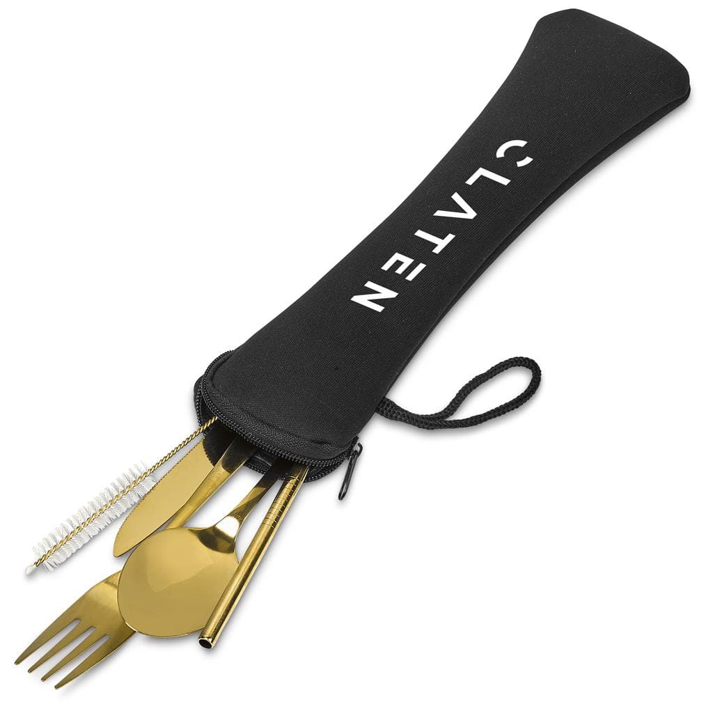 Serendipio Golden Cutlery Set