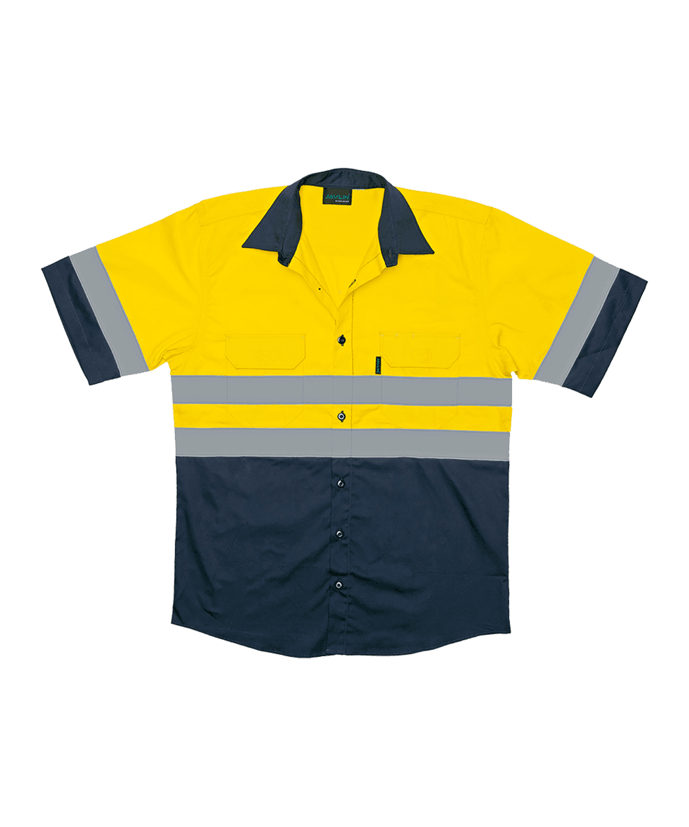 Hi-Vis Two Tone Vented Short Sleeve Work Shirt 2