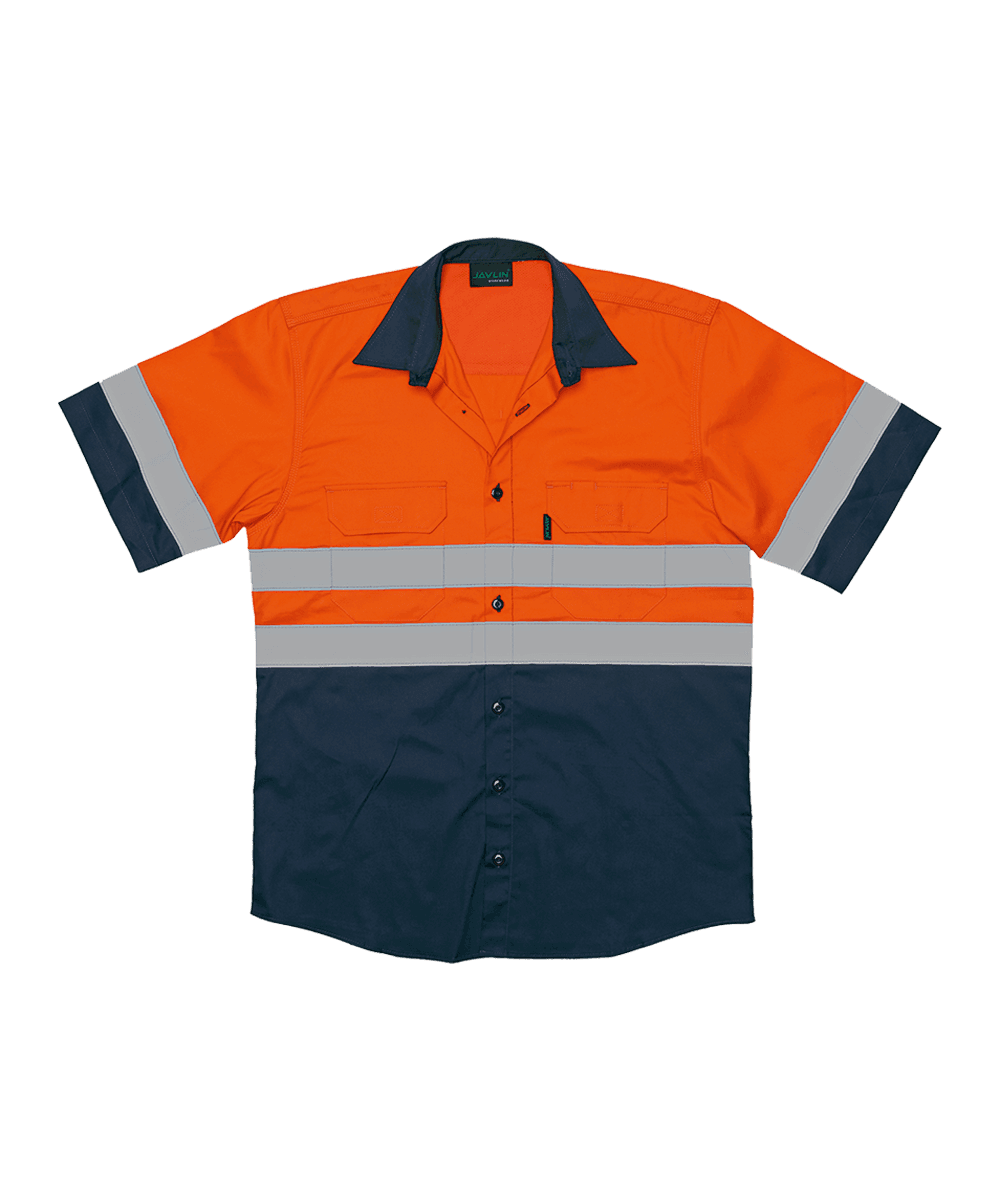 Hi-Vis Two Tone Vented Short Sleeve Work Shirt 1