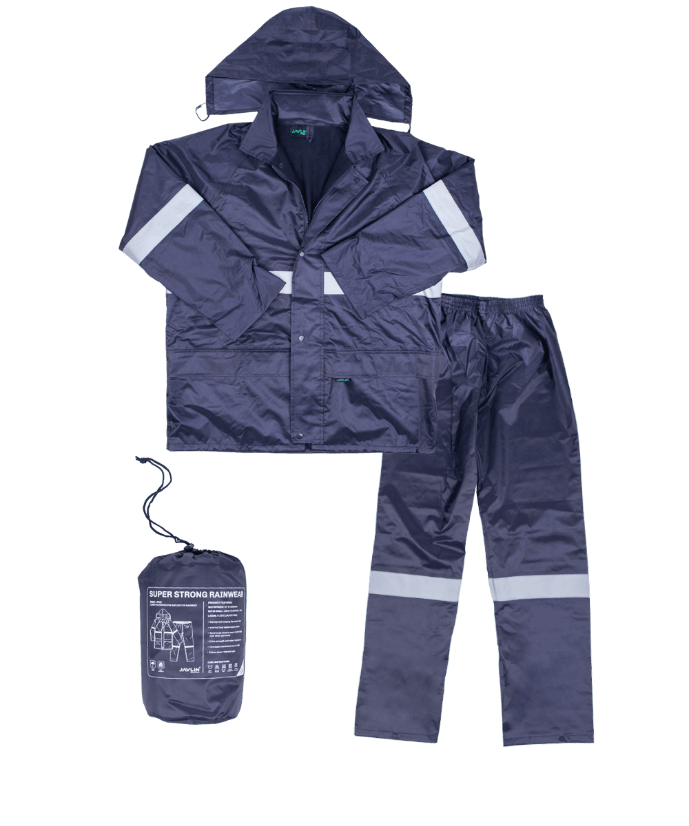 Polyester Lined PVC Reflective Rain Suit 1