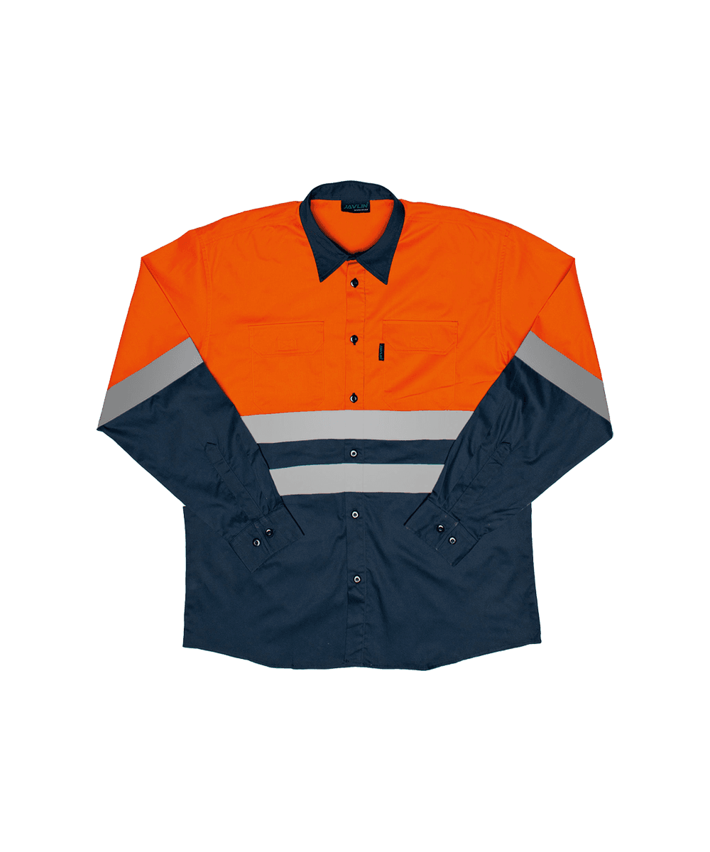Hi-Vis Two Tone Vented Long Sleeve Work Shirt 1