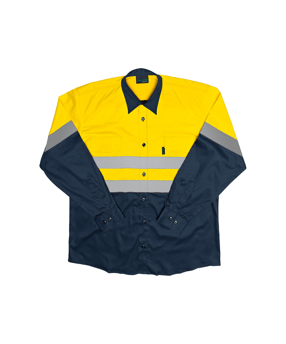 Hi-Vis Two Tone Vented Long Sleeve Work Shirt 2
