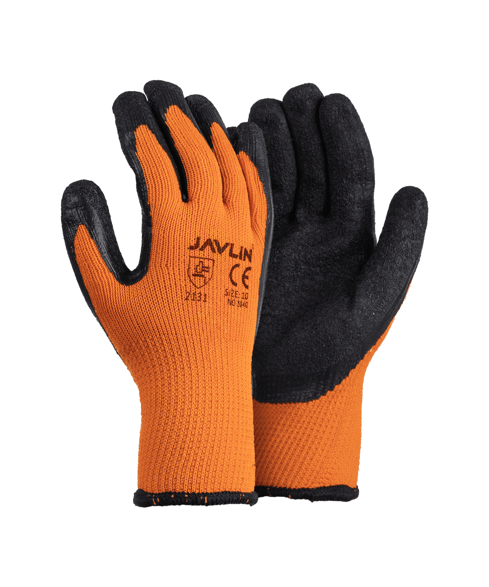 Black Crinkle Latex Coated Thermal Gloves
