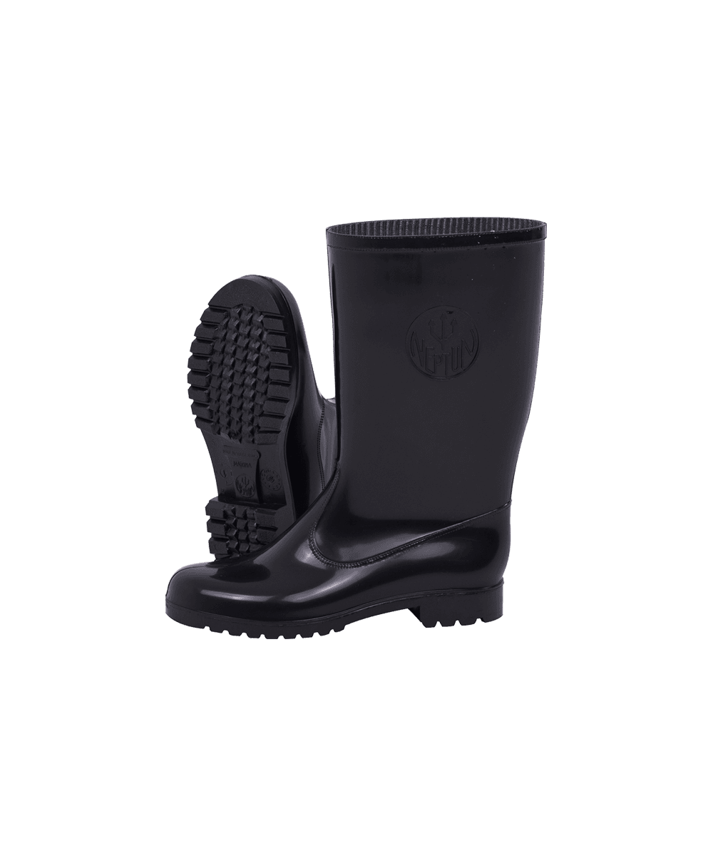 Women's Black/Black Calf Length Gumboot