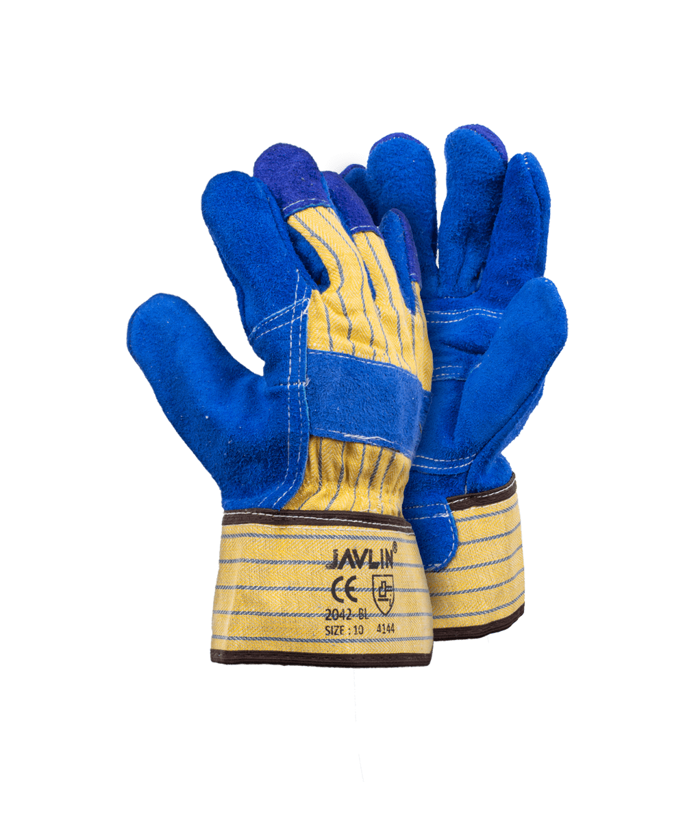 Premium Blue Leather Candy Stripe Gloves 1