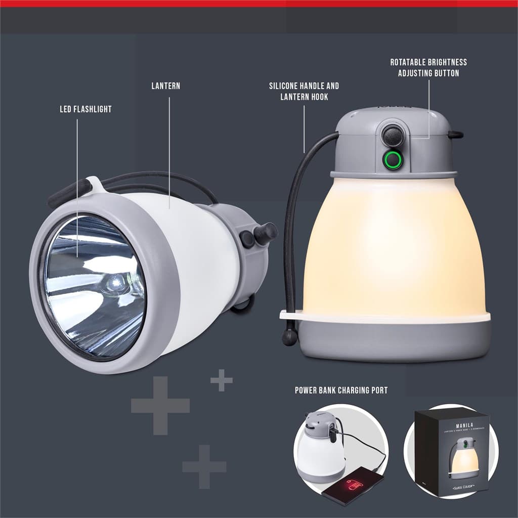 Swiss Cougar Manila Lantern & Power Bank - 3,600mAh 4