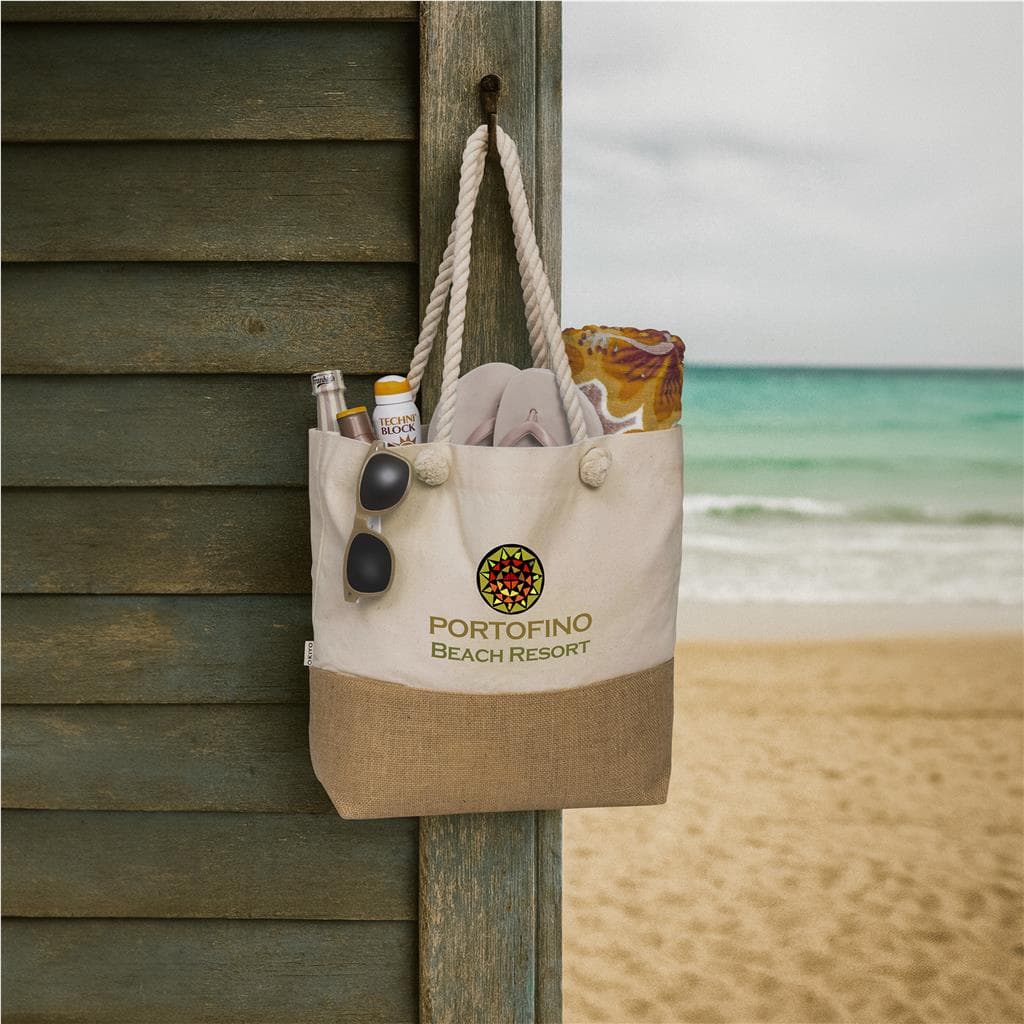 Okiyo Suna Jute & Cotton Beach Bag 2