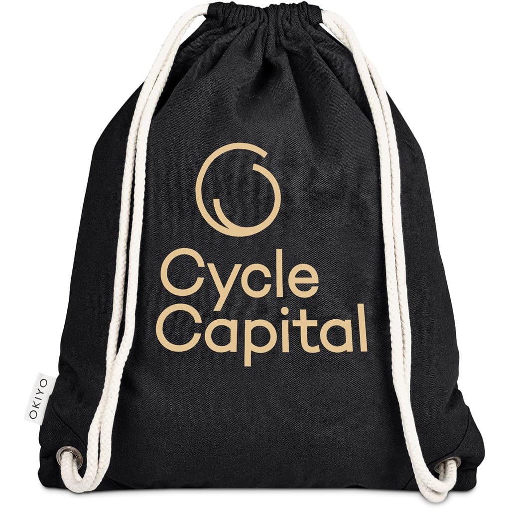 Okiyo Kinchaku Recycled Canvas Drawstring Bag 11