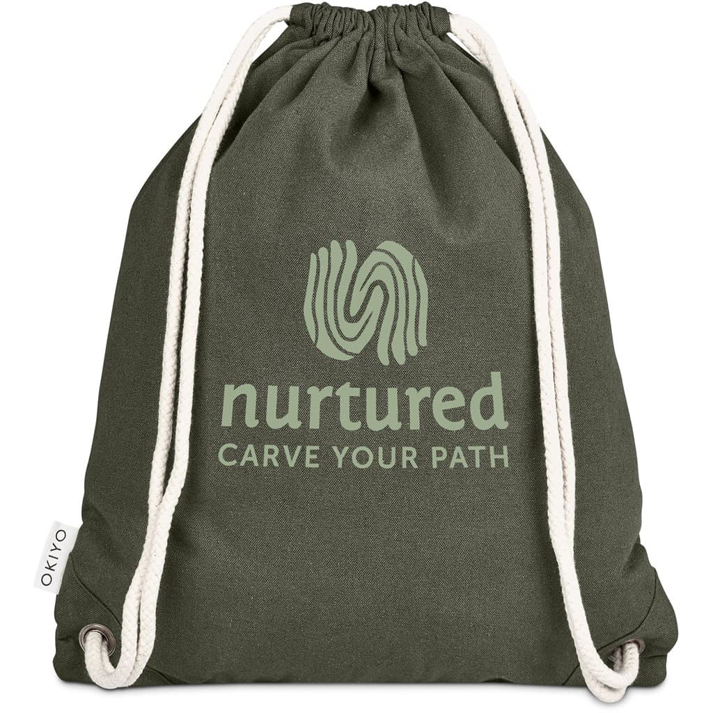 Okiyo Kinchaku Recycled Canvas Drawstring Bag 13