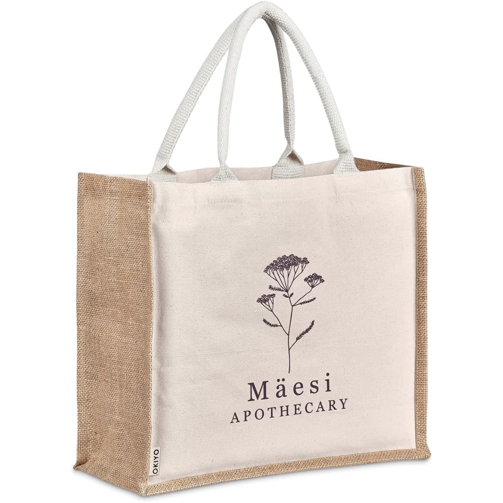 Okiyo Chinsai Maxi Jute & Cotton Tote 1