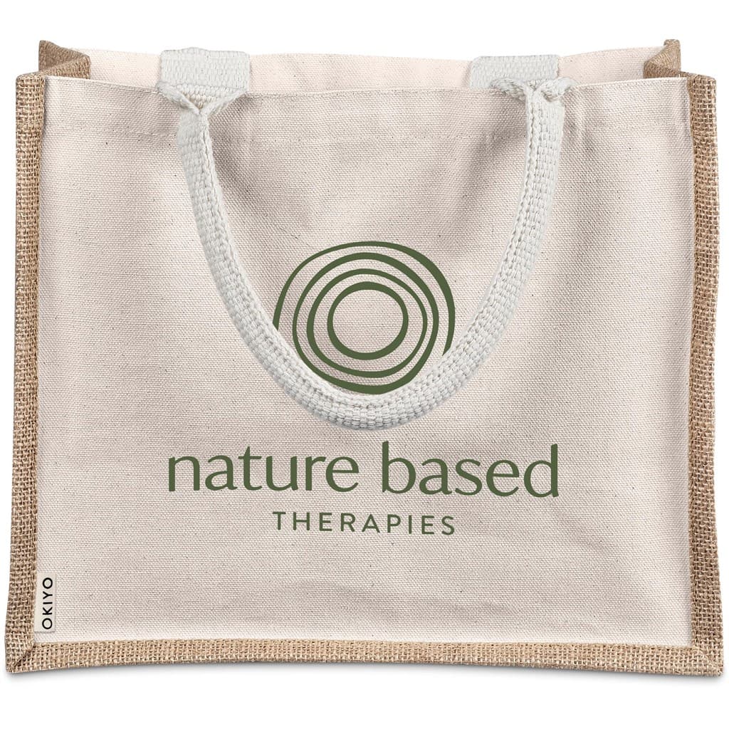 Okiyo Chinsai Midi Jute & Cotton Tote 3