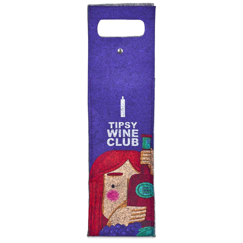Hoppla Velto RPET Felt Single Wine Bottle Carrier 5