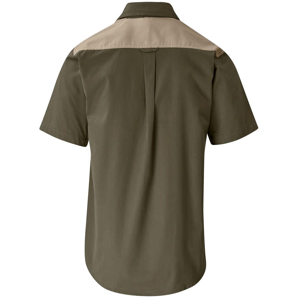Mens Short Sleeve Serengeti 2-Tone Bush Shirt 14