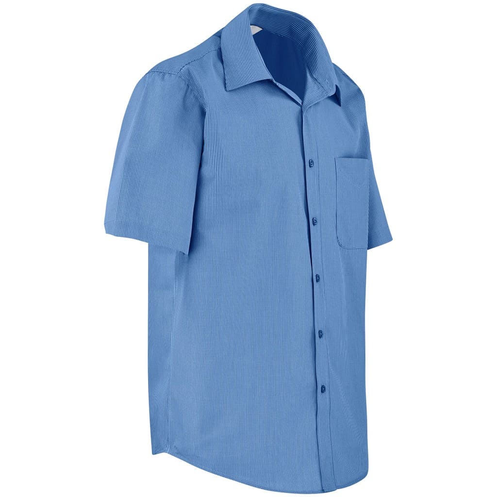 Mens Short Sleeve Micro Check Shirt 4