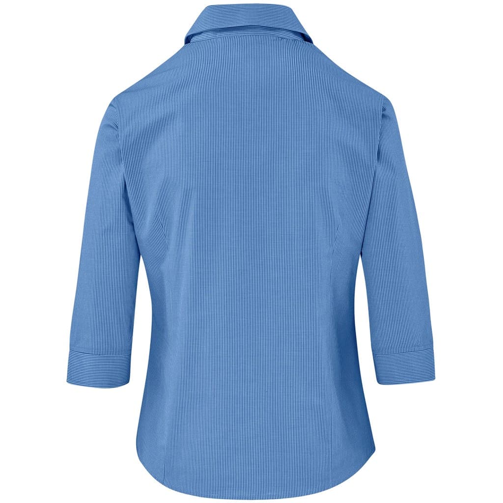 Ladies 3/4 Sleeve Micro Check Shirt 4