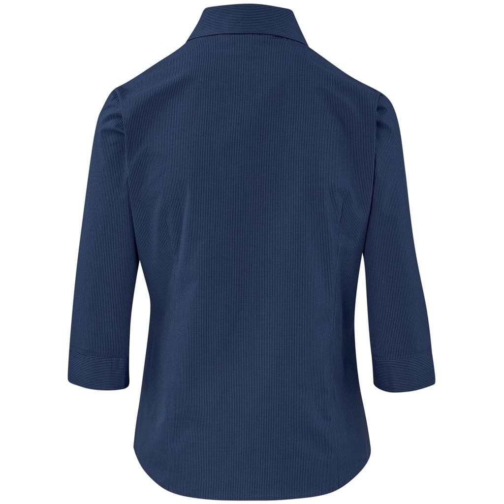 Ladies 3/4 Sleeve Micro Check Shirt 7
