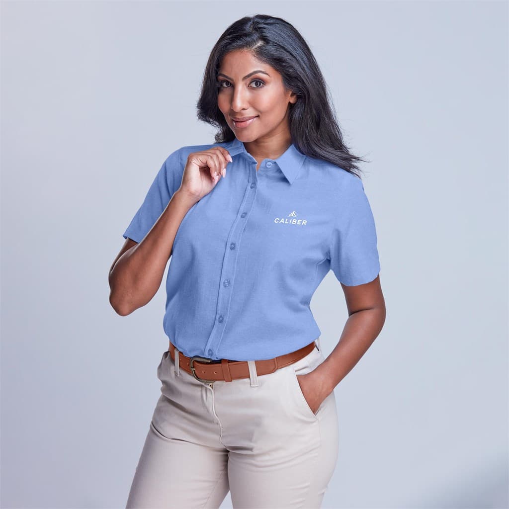 Ladies Short Sleeve Oxford Shirt 1