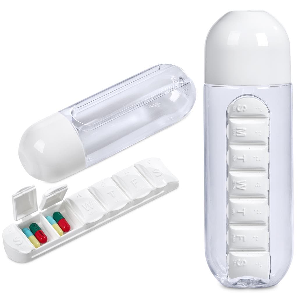 Altitude Vita-Stream Pill Box Plastic Water Bottle - 600ml 2