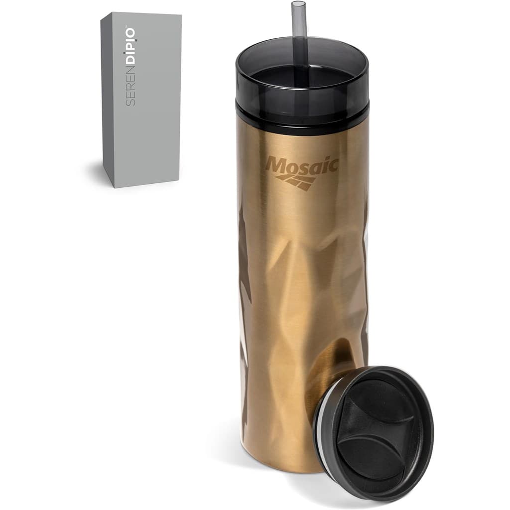 Serendipio Fire & Ice Stainless Steel & Plastic 2-In-1 Tumbler - 435ml 16