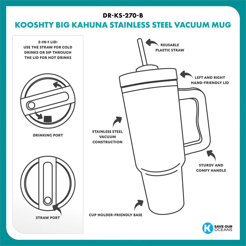Kooshty Big Kahuna Stainless Steel Vacuum Mug – 1.2 Litre 14