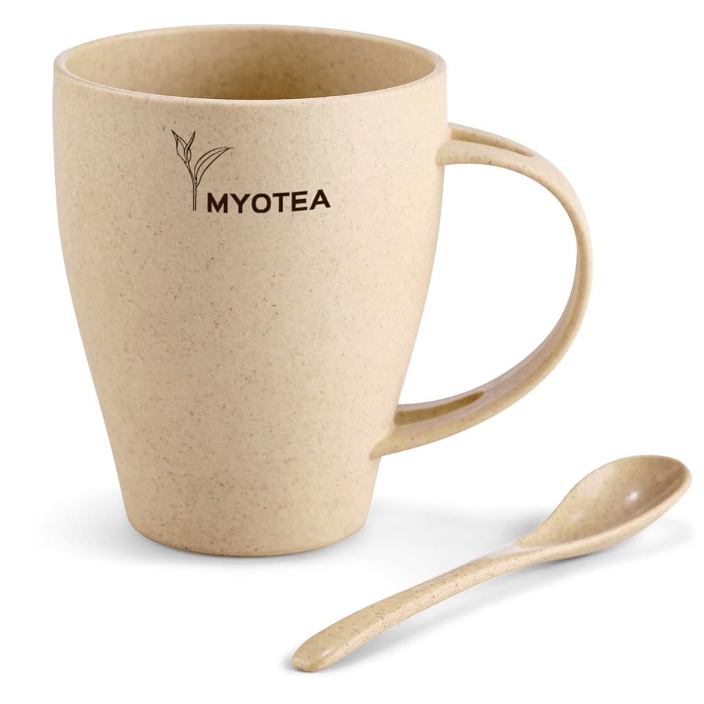 Okiyo Kawai Wheat Straw Mug & Spoon - 350ml 13