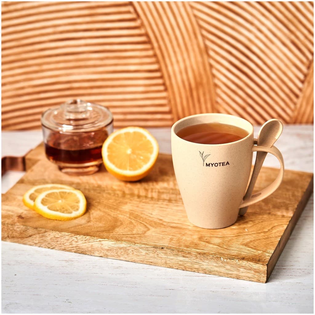 Okiyo Kawai Wheat Straw Mug & Spoon - 350ml 11