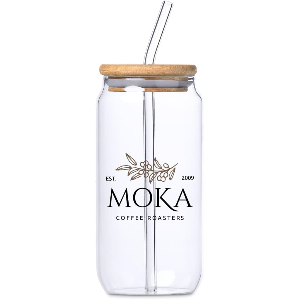Okiyo Natsu Glass & Bamboo Tumbler & Straw - 500ml 1