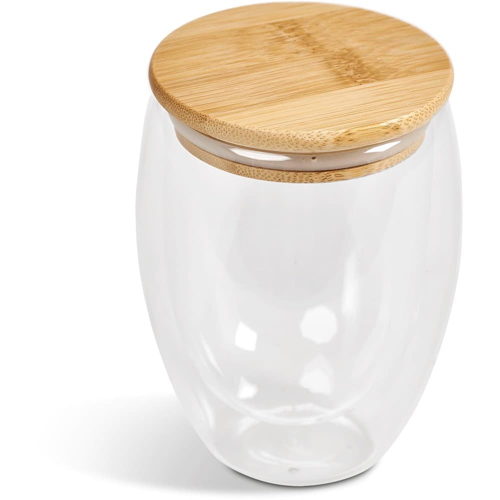 Okiyo Moco Glass & Bamboo Double-Wall Cup - 350ml 8