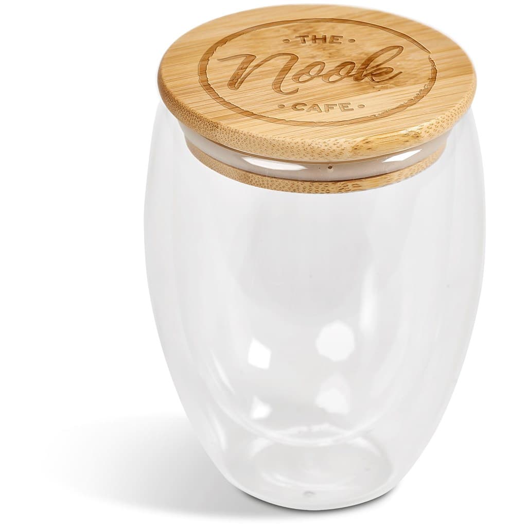 Okiyo Moco Glass & Bamboo Double-Wall Cup - 350ml 4