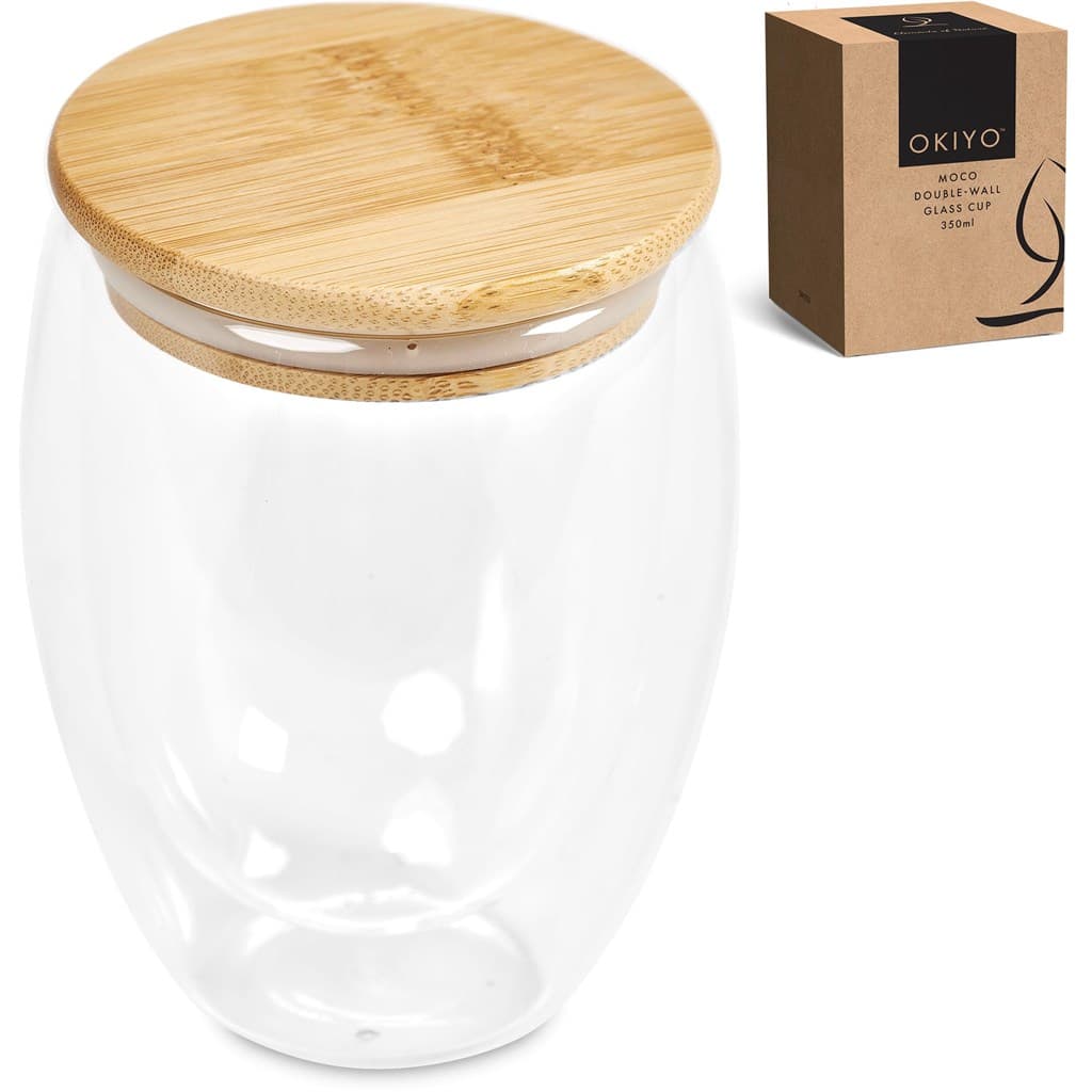 Okiyo Moco Glass & Bamboo Double-Wall Cup - 350ml 16