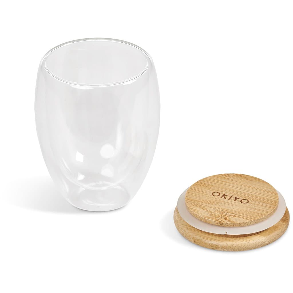 Okiyo Moco Glass & Bamboo Double-Wall Cup - 350ml 6