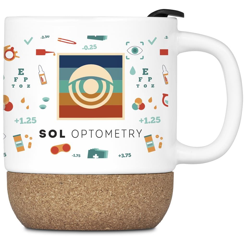 Serendipio Sienna Cork & Ceramic Sublimation Coffee Mug - 340ml 1