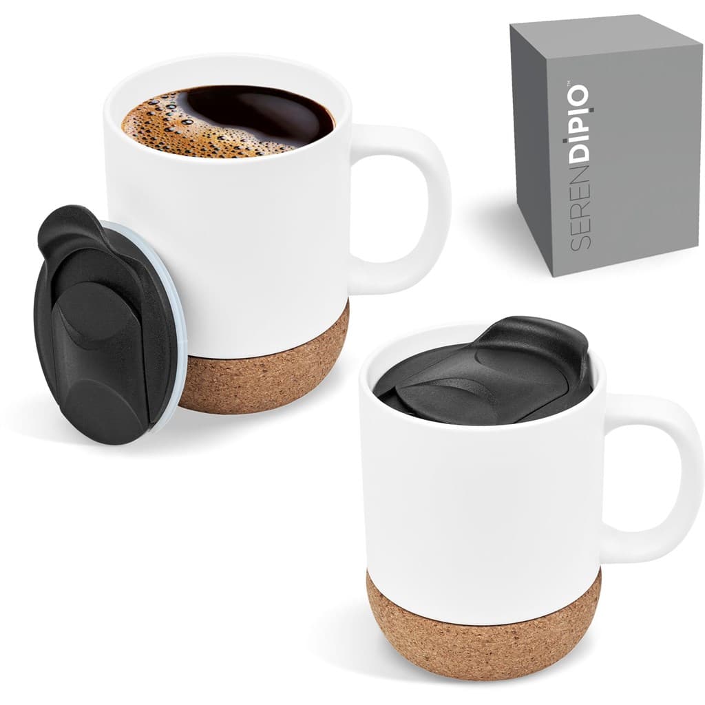 Serendipio Sienna Cork & Ceramic Sublimation Coffee Mug - 340ml 6