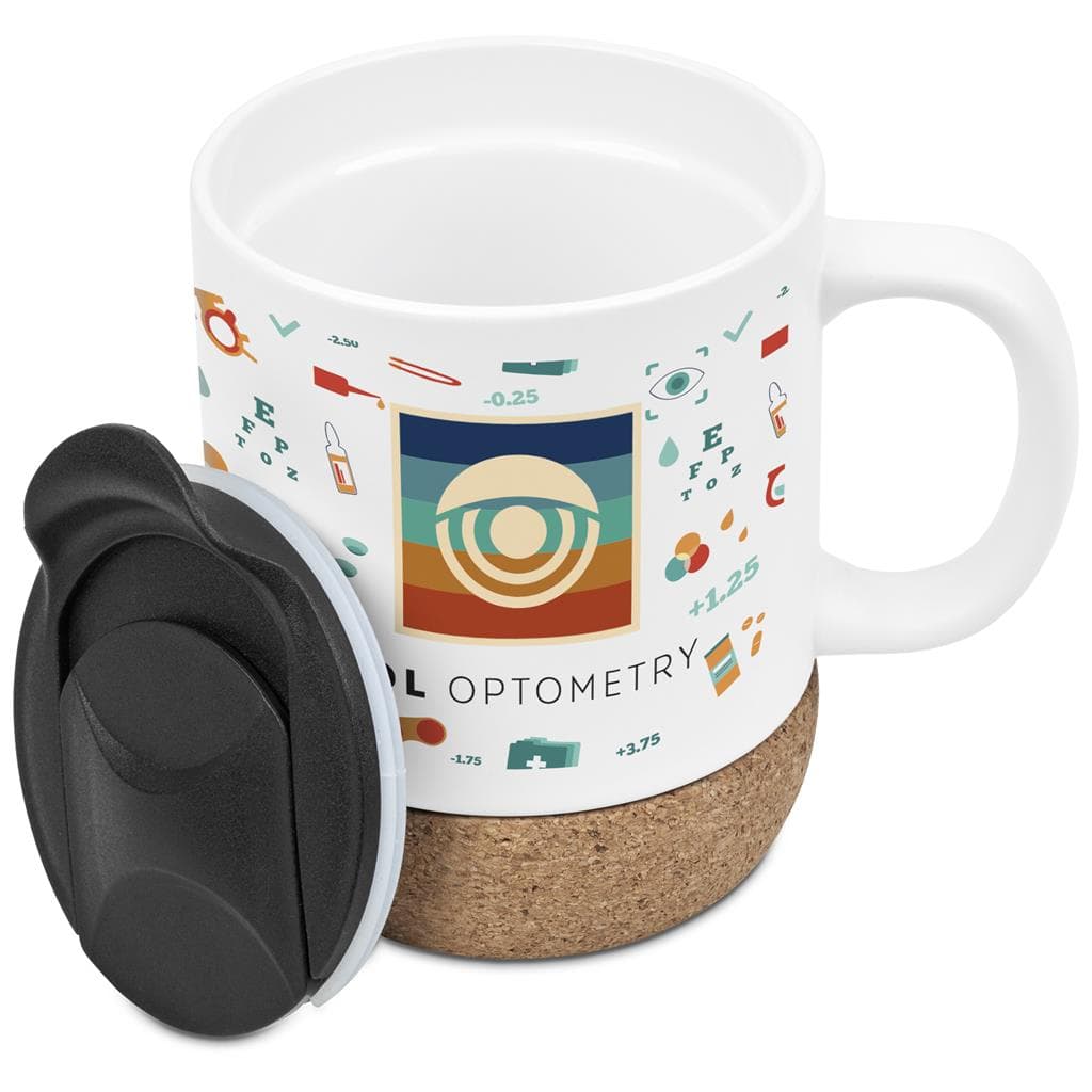 Serendipio Sienna Cork & Ceramic Sublimation Coffee Mug - 340ml 9