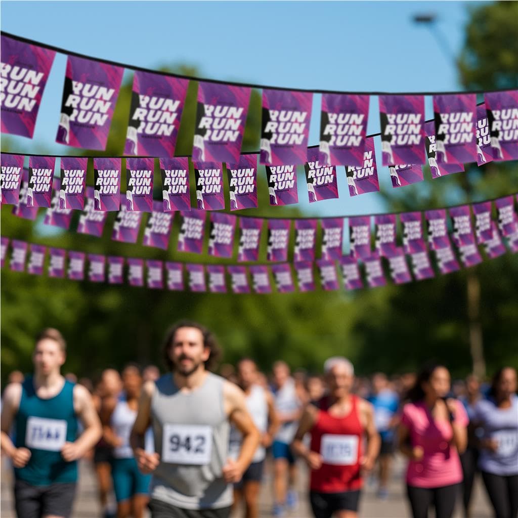 Sublimated Single-Sided Polyester Rectangle Bunting - 10m 4