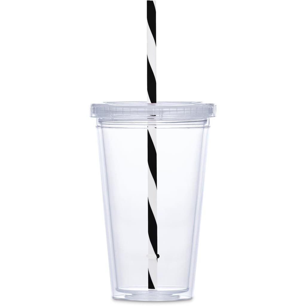 Malibu Double-Wall Plastic Tumbler & Straw - 470ml 2