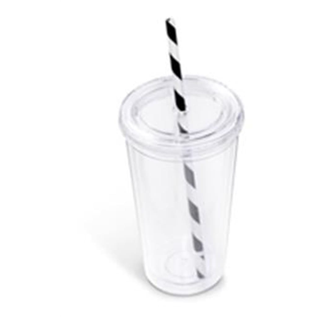 Malibu Double-Wall Plastic Tumbler & Straw - 470ml 4