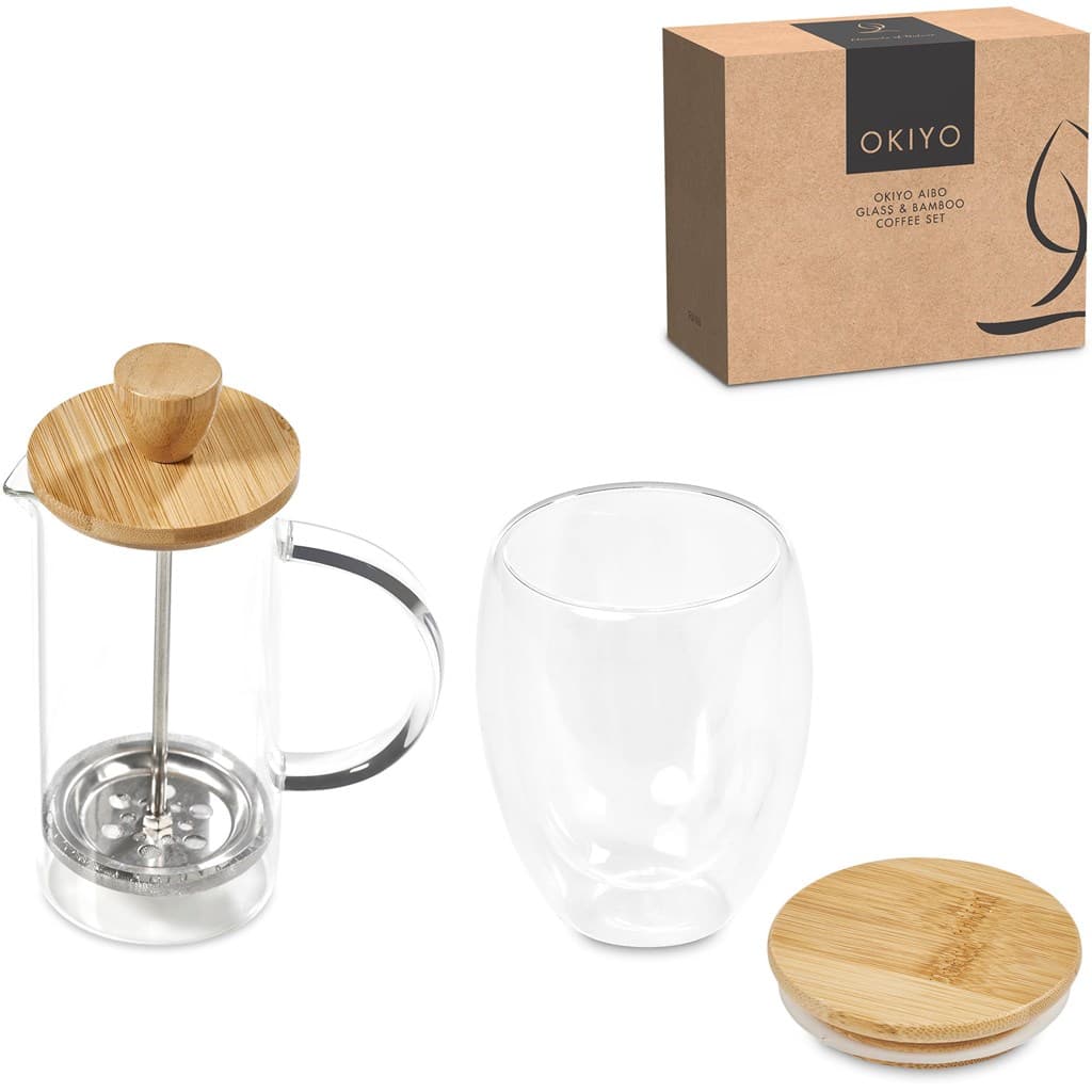 Okiyo Aibo Glass & Bamboo Coffee Set 12