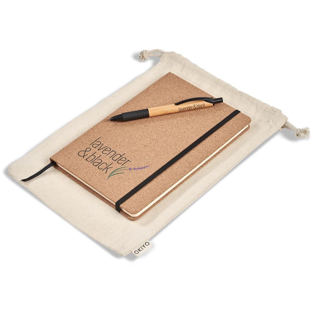 Okiyo Noto Cork & Bamboo Notebook & Pen Set 6