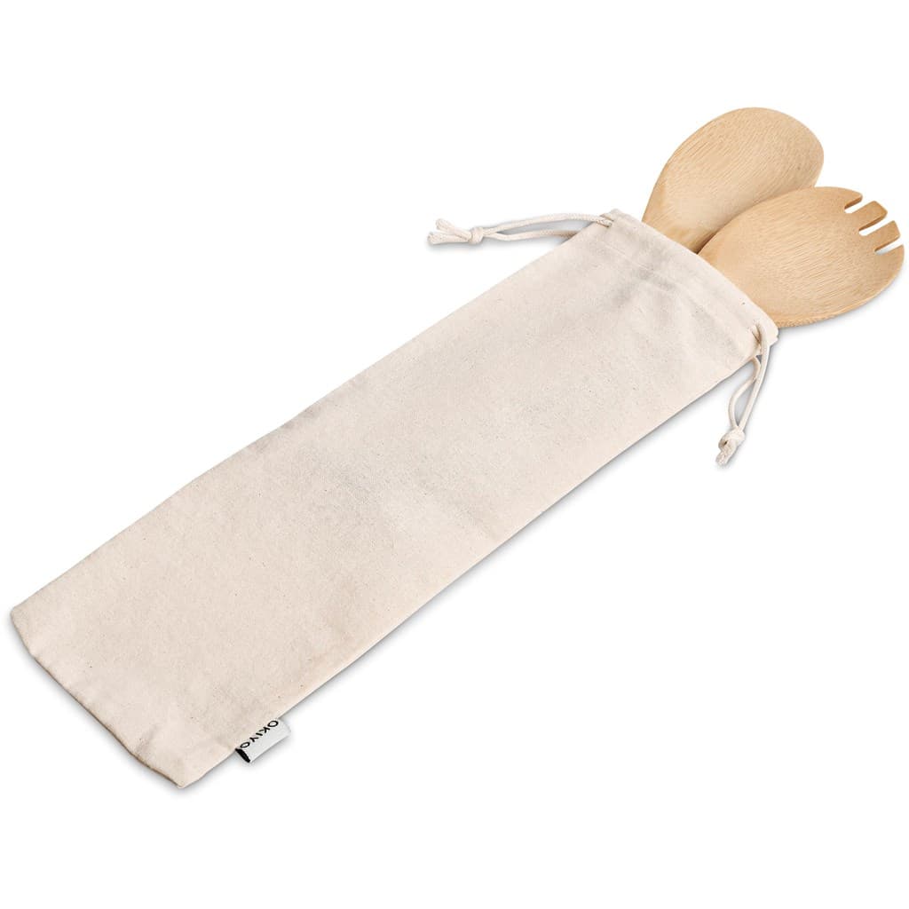 Okiyo Shinsen Bamboo Salad Servers 5