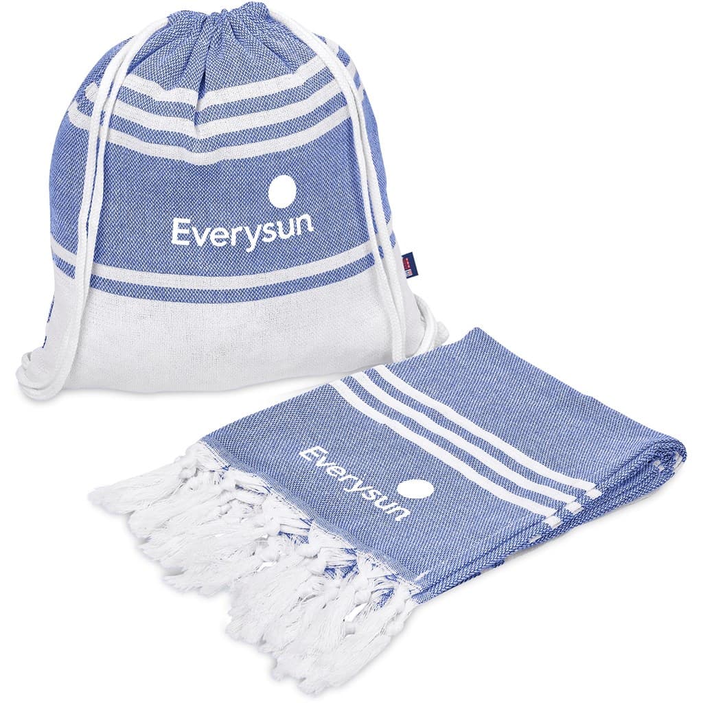 US Basic Santa Cruz Cotton-Rich Beach Towel & Drawstring Bag 6