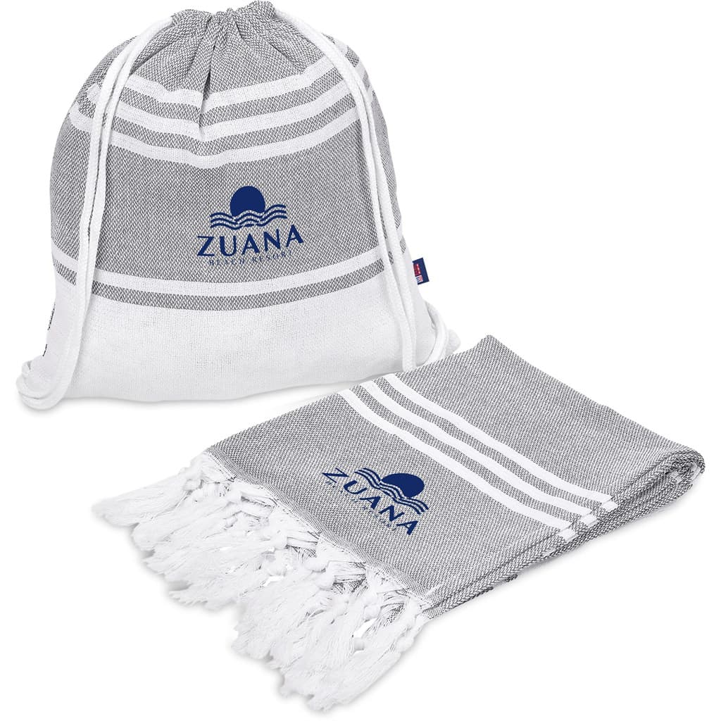 US Basic Santa Cruz Cotton-Rich Beach Towel & Drawstring Bag 14