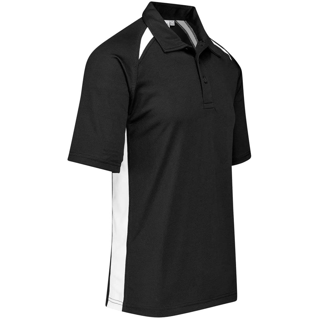 Mens Splice Golf Shirt - Black White 3