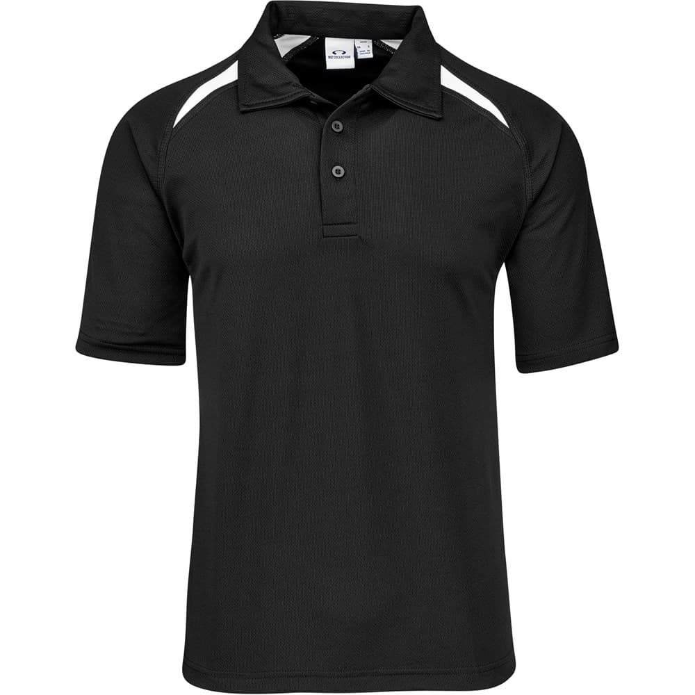Mens Splice Golf Shirt - Black White 1
