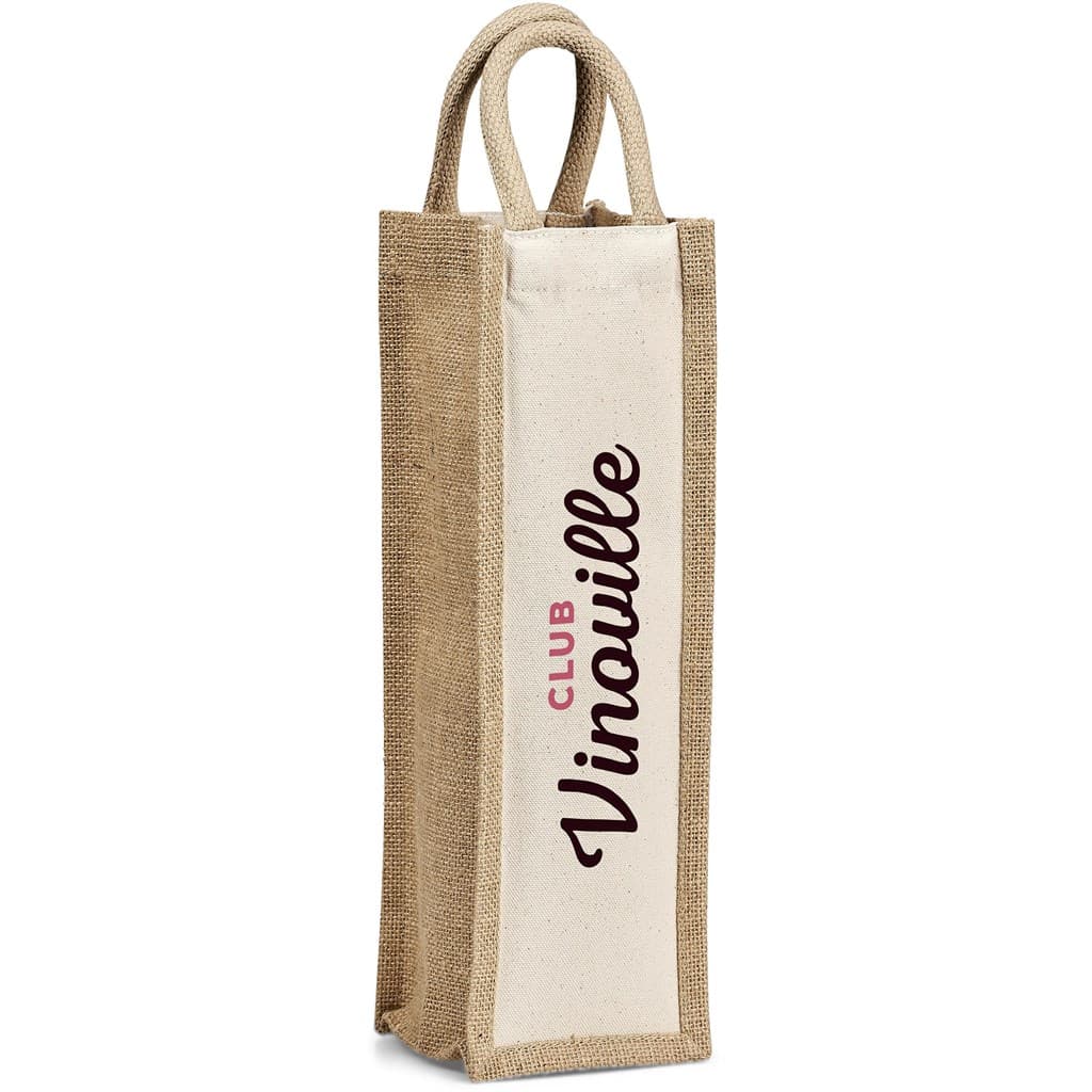 Okiyo Inshu Jute & Cotton Wine Tote 1