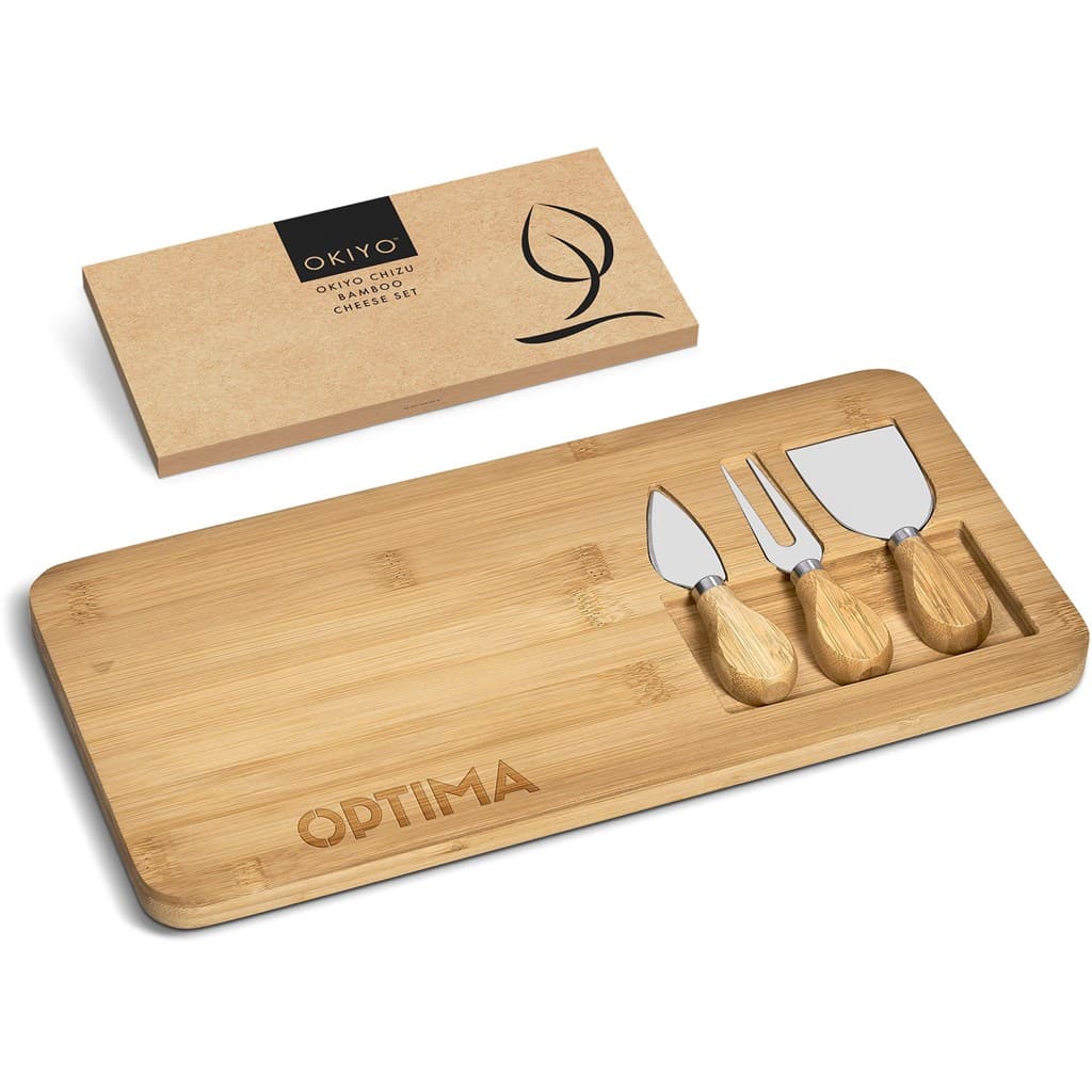 Okiyo Chizu Bamboo Cheese Board Set 3