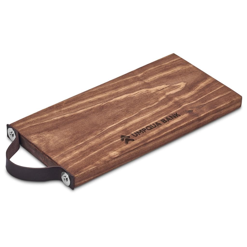 Serendipio Small Team Time Wooden Tray with Leather Strap 1