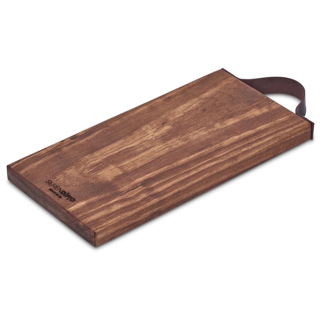 Serendipio Small Team Time Wooden Tray with Leather Strap 6