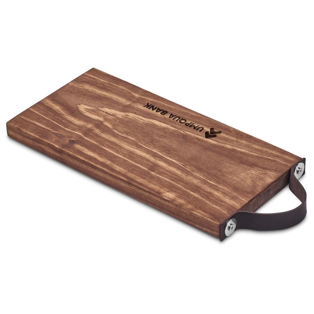 Serendipio Small Team Time Wooden Tray with Leather Strap 3